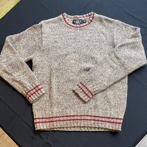NWOT tawny gold marled wool cotton crewneck sweater